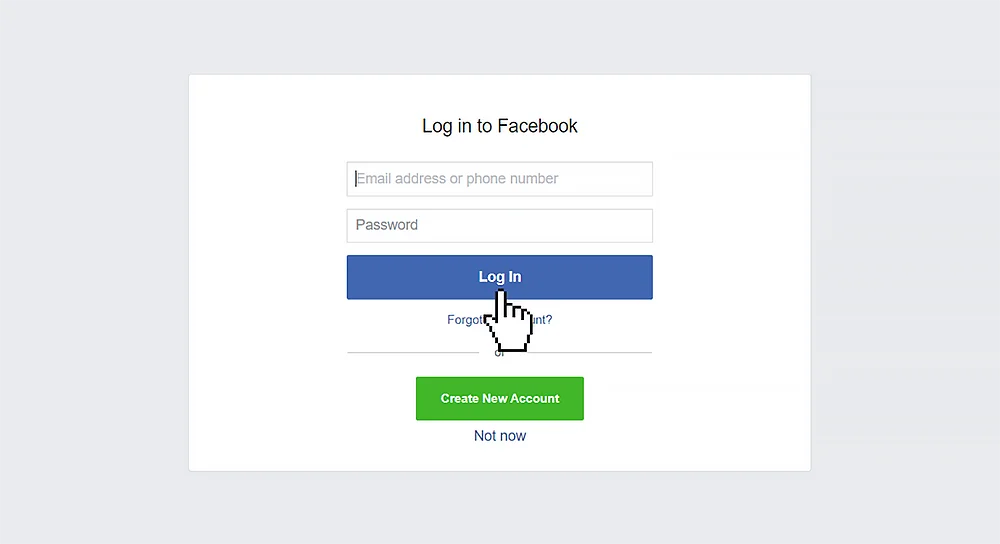 sign up via facebook